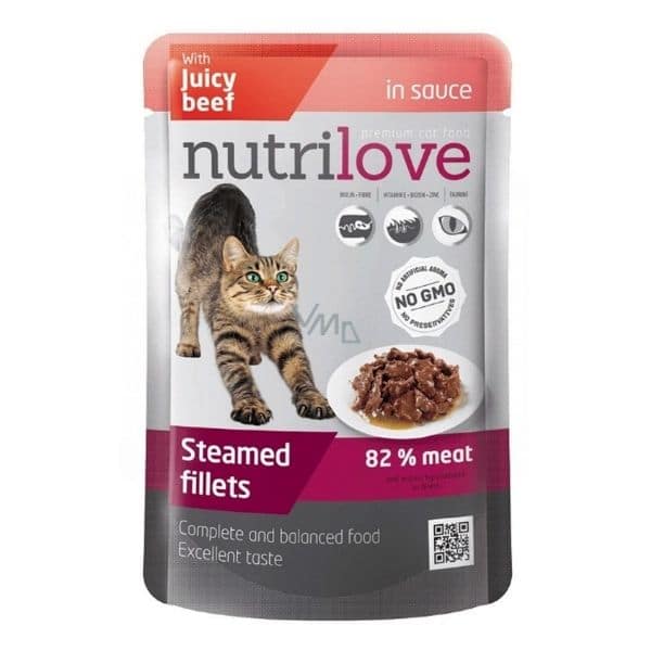 נוטרילאב פאוץ' לחתול בשר בקר ברוטב עשיר - 85 גרם