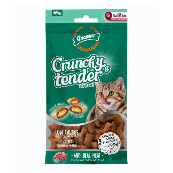 גנולרס חטיף כריות דל קלוריות לחתולים עם קרם עוף וחלב - 65 גרם