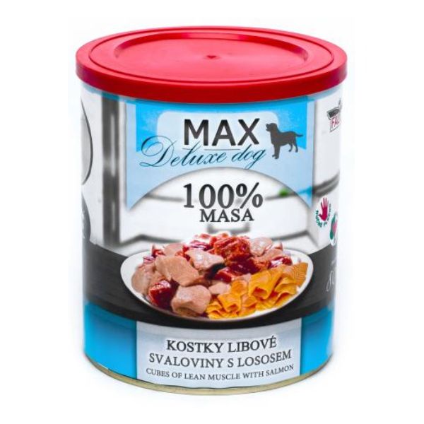 Falco Max מזון רטוב בשימורים קוביות שריר רזה עם סלמון  - 800 גרם