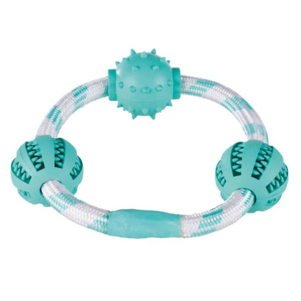 טריקסי חבל עם כדורים דנטליים - 20 ס"מ