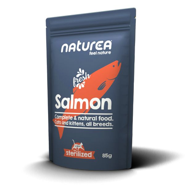 נטוראה פאוץ' מעדן טבעי לחתולים סלמון - 85 גרם