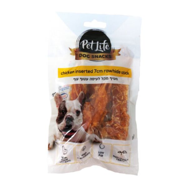 פט לייף חטיף לכלבים עור בקר עטוף עוף - 80 גרם