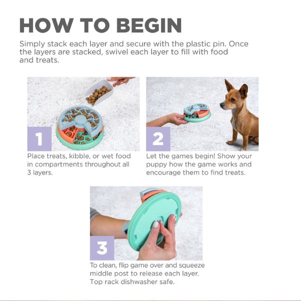 נינה אוטסון צלחת פאזל האכלה 3 קומות לגורים- Puppy Lickin Layers