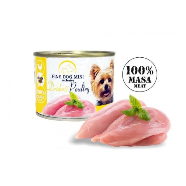 פיין דוג Fine dog מיני אקסלוסיב מעדן פטה לכלבים עוף - 200 גרם