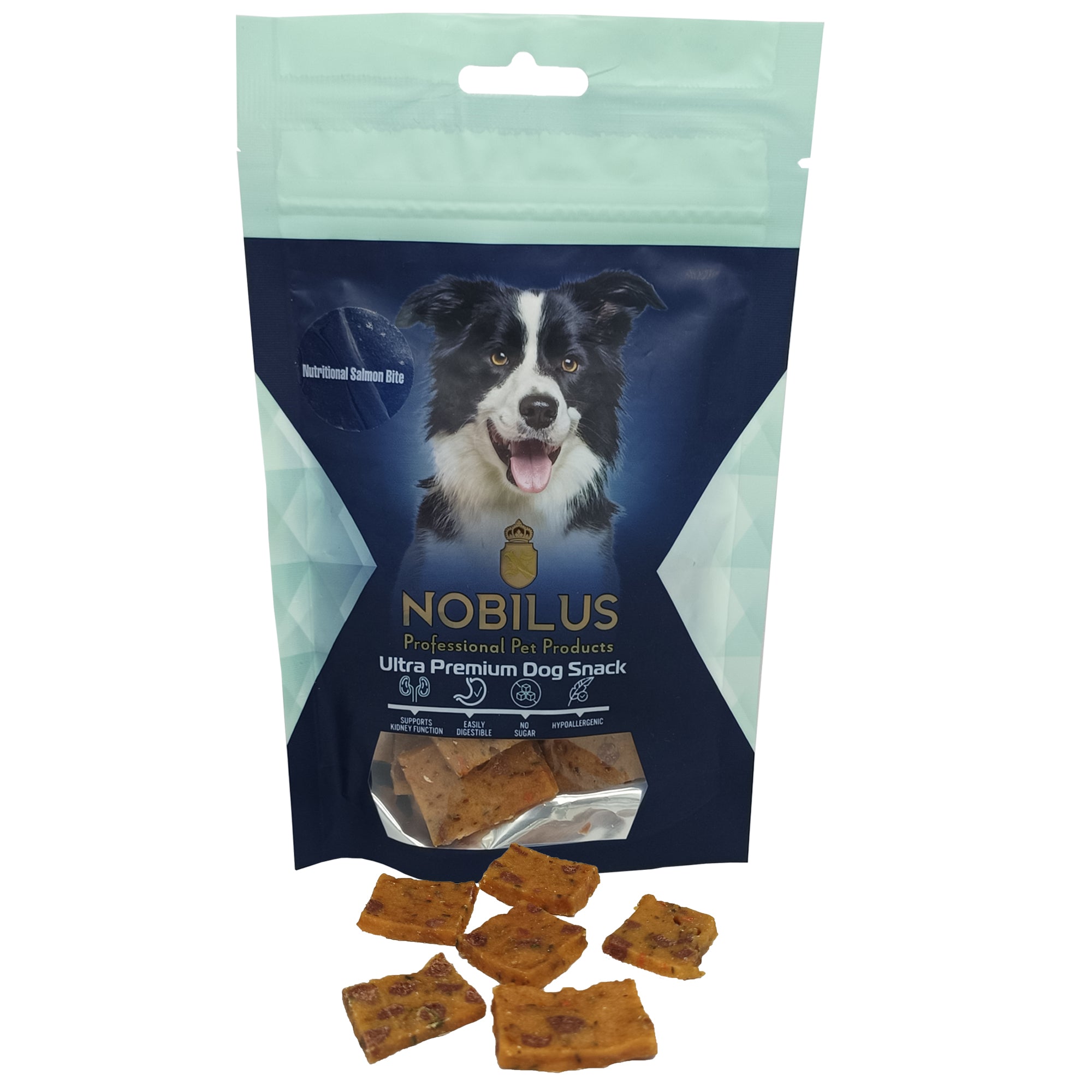 נובילוס חטיף נגיסי סלמון - 80  גרם