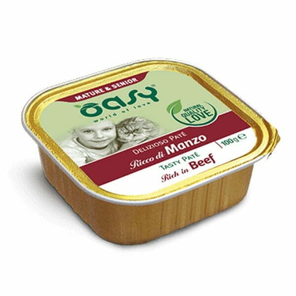 אואסי Oasy מעדן חתולים סניור 100 גרם - בקר