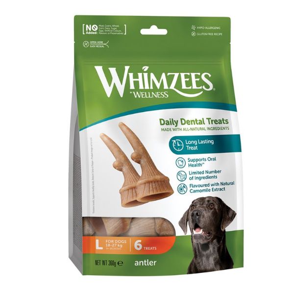 ווימזיז Whimzees קרן דנטלית גדולה 6 יח' באריזה -  360 גרם