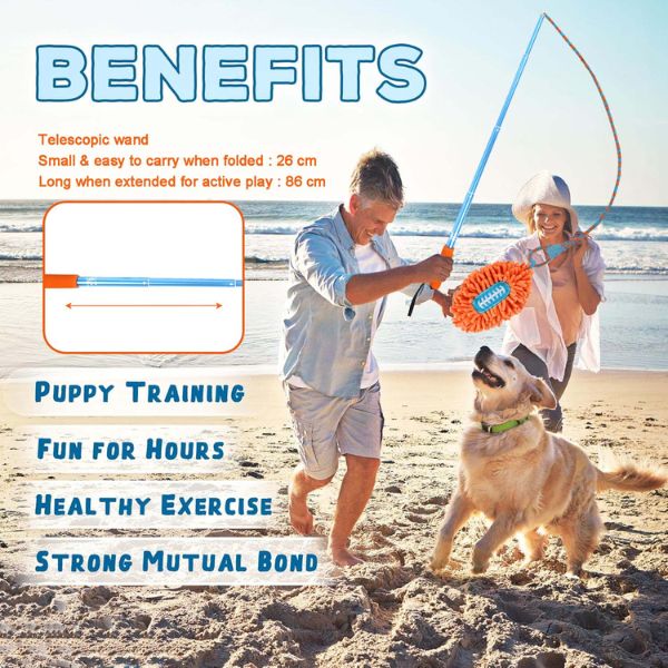 משחק חכה טיזר לכלבים בובת פוטבול עם חבל - 108 ס"מ AFP