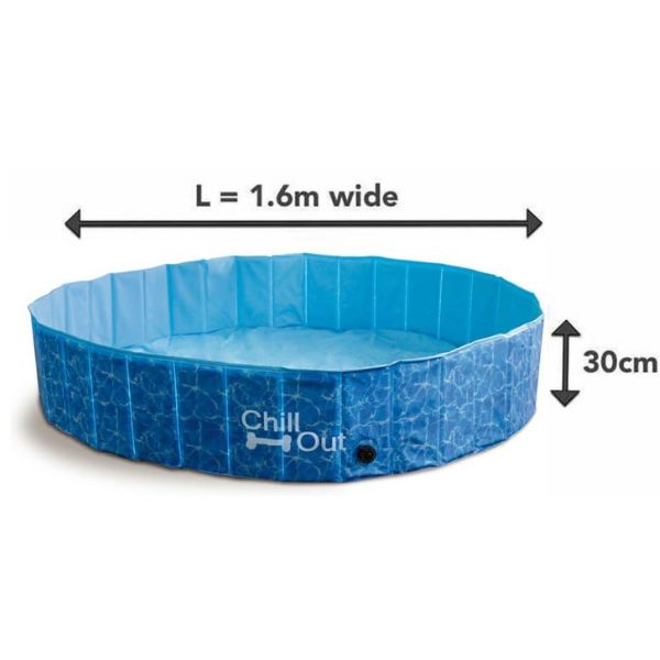 בריכה מעוצבת וקשיחה לכלבים גדולה - 160 ס"מ