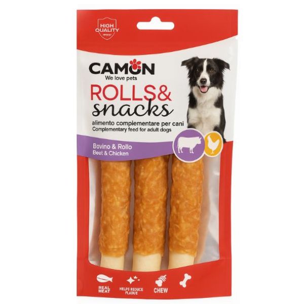 קמון עצמות רול בקר עטופות עוף 28 ס"מ - 3 יח'