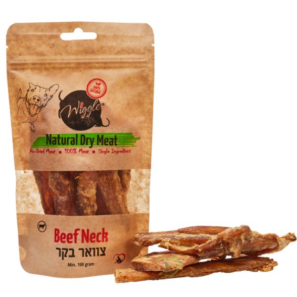 וויגל רצועות צוואר בקר 100% חטיף טבעי לכלבים