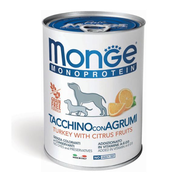 מונג' שימורים לכלבים פרוט הודו והדרים - 400 גרם