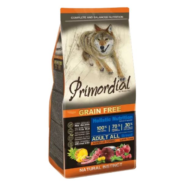 פרימורדיאל ללא דגנים לכלבים בוגרים כבש וטונה  - 12 ק"ג