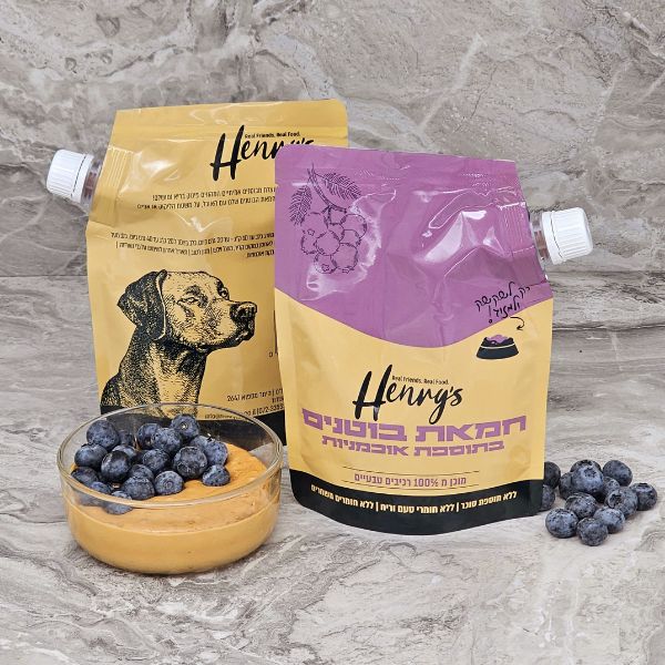 הנריס חמאת בוטנים טבעית ואוכמניות - 300 גרם