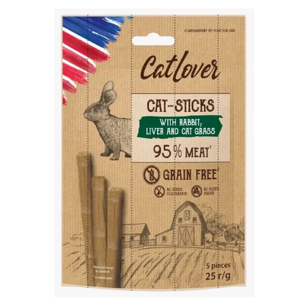 Cat Lover קט לאבר סטיקס ארנבת כבד וקטניפ - 25 גרם