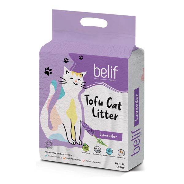 Belif חול מתגבש טבעי מטופו בניחוח לבנדר - 7 ליטר