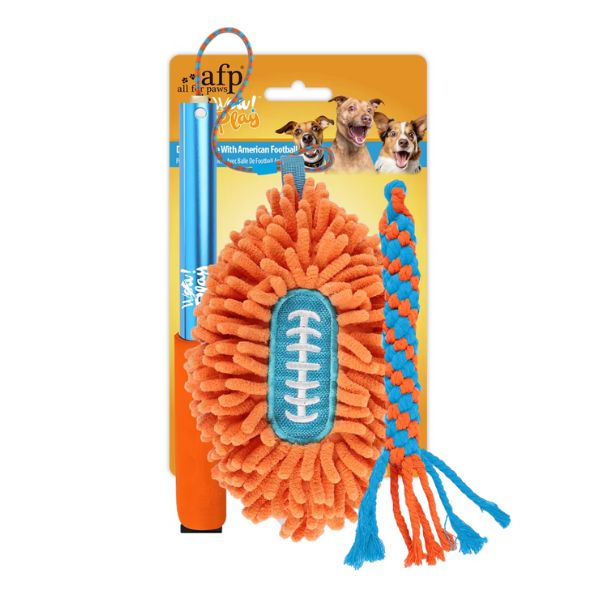 משחק חכה טיזר לכלבים בובת פוטבול עם חבל - 108 ס"מ AFP