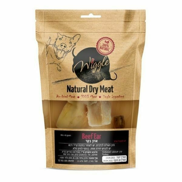 וויגל אוזן בקר מיובש 100% חטיף טבעי לכלבים