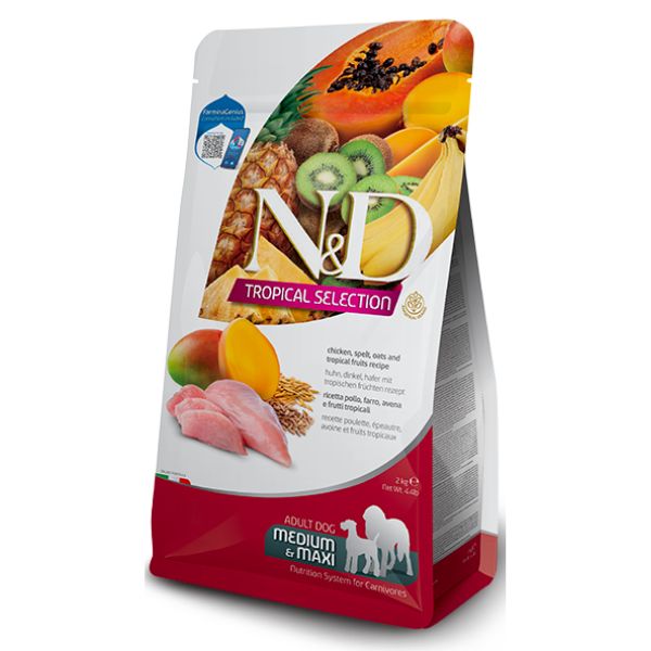 ND נטורל אנד דלישס טרופיקל עוף מדיום - 10 ק"ג