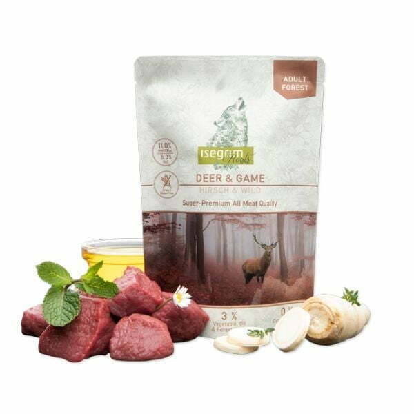 איסגרים מזון טבעי לכלבים צבי, צייד,פטרוזיליה, שמן חמניות ועשבי תיבול