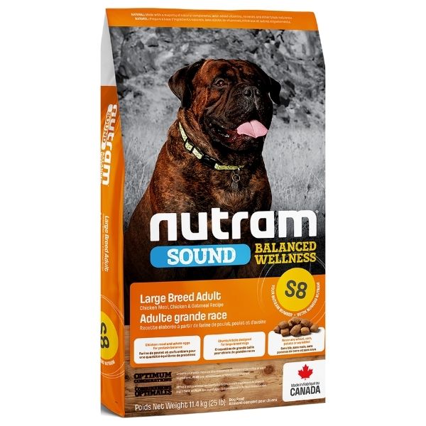 נוטרם S8 מזון לכלבים עוף ושיבולת שועל לגזע גדול - 11.4 ק"ג
