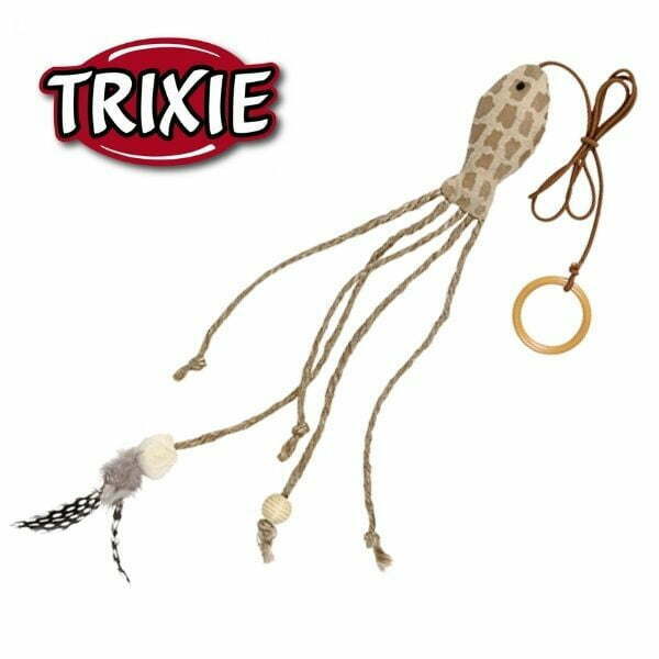 דג קטניפ עם נוצות וחרוזים על גומי טריקסי TRIXIE