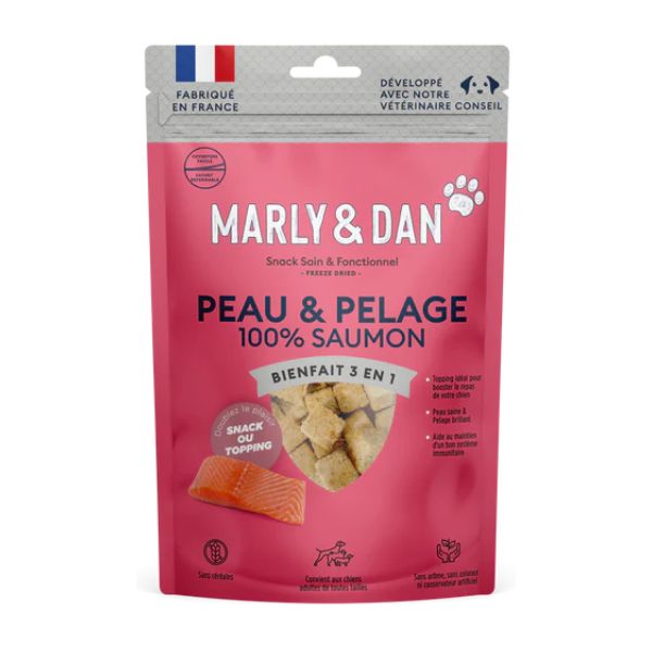 חטיף MARLY&amp;DAN קוביות אומגה סלמון 100% טבעי - 50 גרם