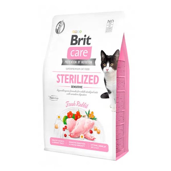 בריט קר חתולים סנסטיב *סטרלייז* גריין פרי ארנב - 7 ק"ג