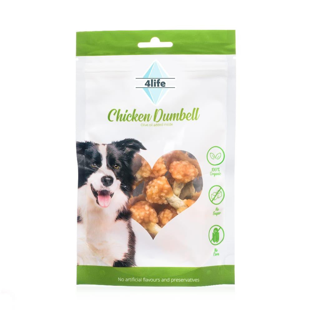 4life חטיף לכלבים חזה עוף מגולגל על עצם בקר 70 גרם