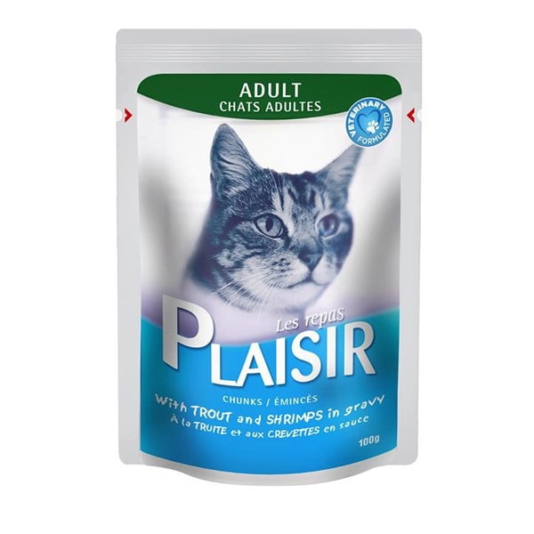 פלסיר פאוץ' לחתולים פורל ושרימפס 100 גרם