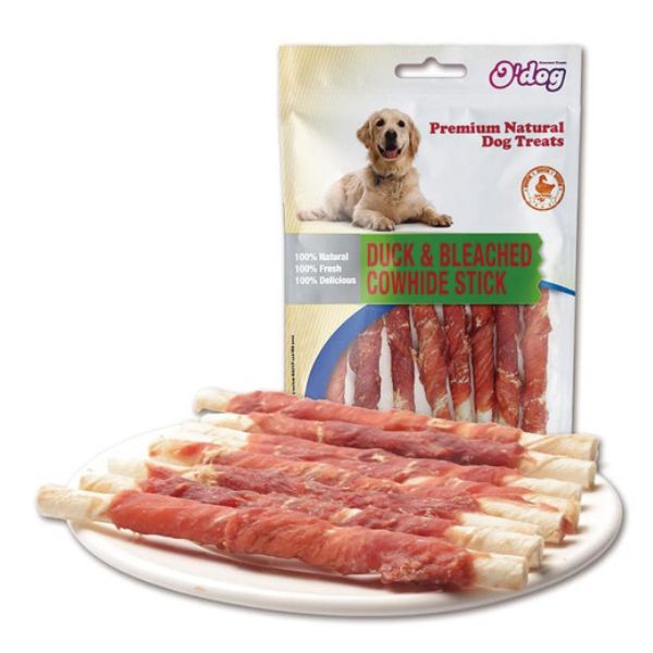 או דוג O'Dog חטיף מקלות עור בקר עם ברווז - 100 גרם