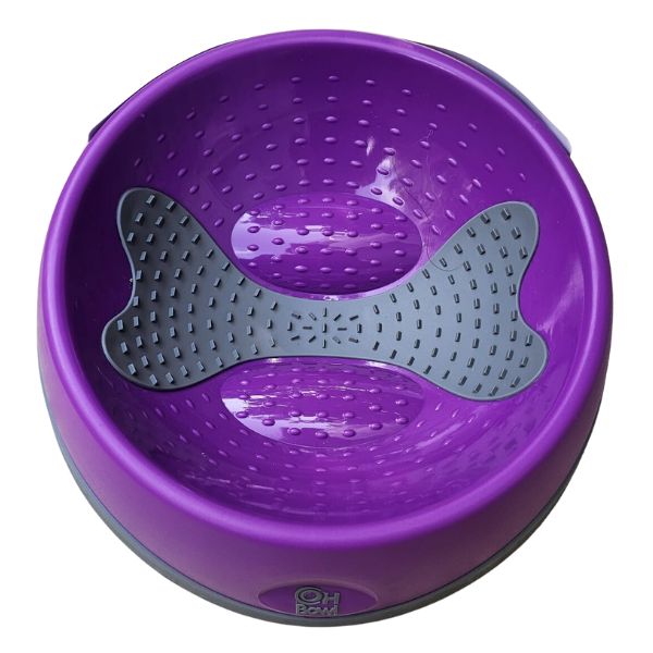 ליקי מט Oh Bowl קערת האכלה וליקוק דנטלית סגול - בינוני