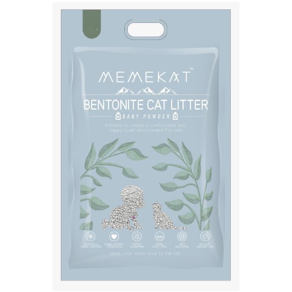 Memekat חול לחתולים מתגבש בניחוח בייבי פאודר עדין - 10 ליטר