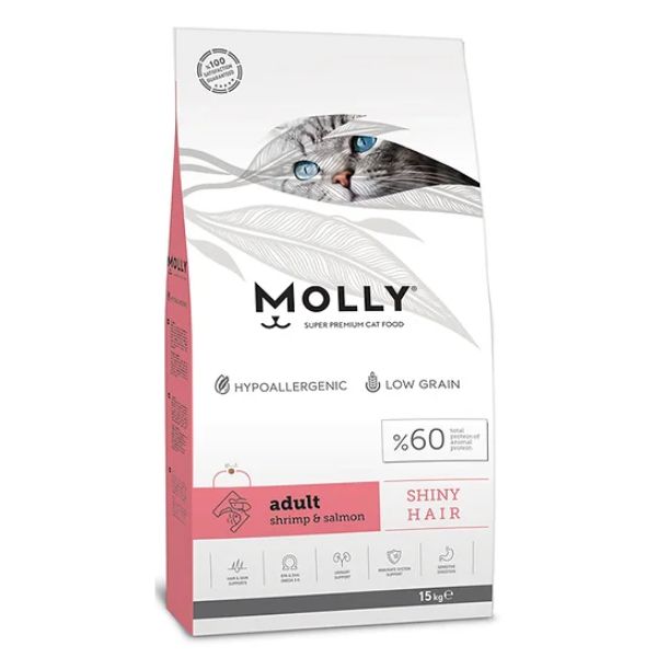 מולי שרימפס וסלמון לחתולים - 15 ק"ג
