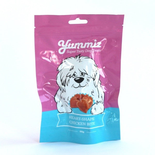 יאמיז לכלב נגיסי עוף בצורת לבבות 80 גרם
