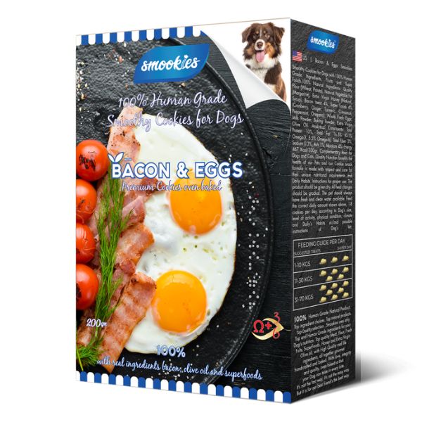 סמוקיס ביסקוויט לכלבים בייקון וביצים - 200 גרם