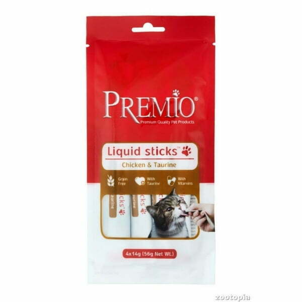 פרמיו חטיף נוזלי לחתולים עוף וטאורין