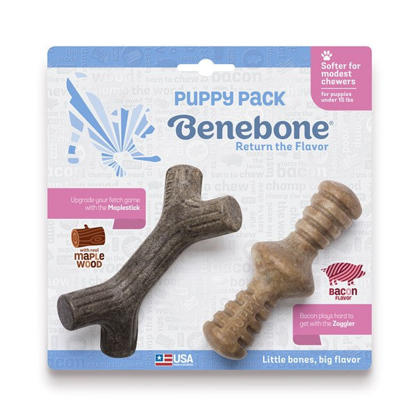 בנבון צעצוע לעיסה לגורים עד 6 ק"ג - 2 יח' מייפל וזגלר