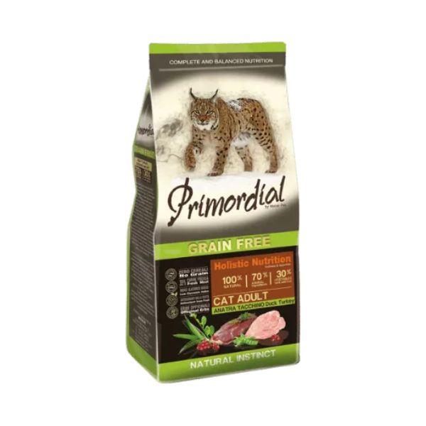 פרימורדיאל חתולים ללא דגנים הודו ברווז - 2 ק"ג