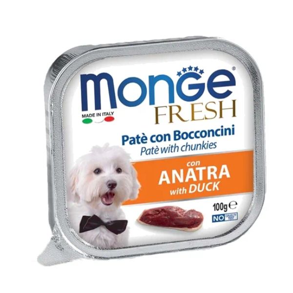 מונג' פרש מעדן פטה לכלבים ברווז - 100 גרם