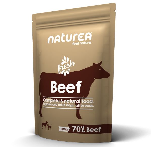 נטוראה פאוץ מזון רטוב לכלבים בקר וציר - 300 גרם