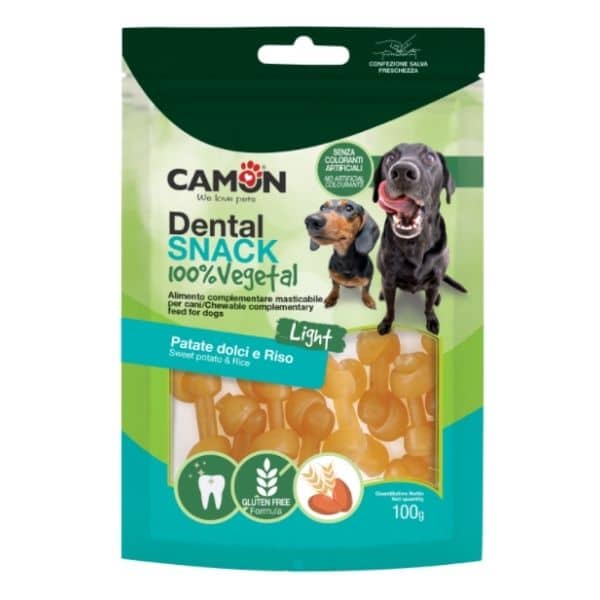 קמון חטיף טבעוני עצמות קשר בטטה ואורז Camon - 100 גרם