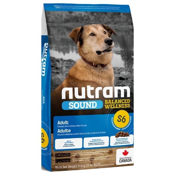 נוטרם S6 מזון לכלבים עוף אורז מלא ועדשים - 11.4 ק"ג