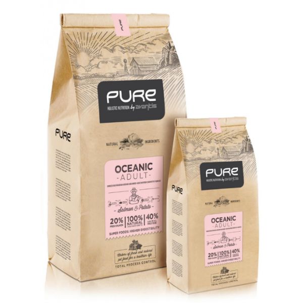 פיור Pure מונופרוטאין היפואלרגני אלסקה סלמון בוגר - 12 ק"ג