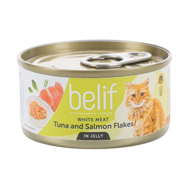 belif בליף מעדן טונה ופתיתי סלמון בג'לי - 80 גרם