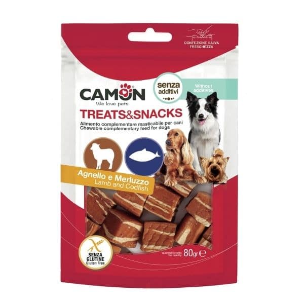 קמון חטיף קוביות כבש ודג 80 גרם