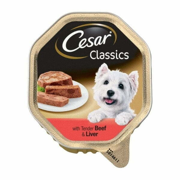 מעדן סזאר פטה בקר וכבד לכלב 150 גרם