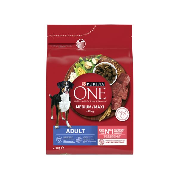 פורינה ONE לכלבים בוגרים מגזע בינוני וגדול עשיר בקר - 2.5 ק"ג