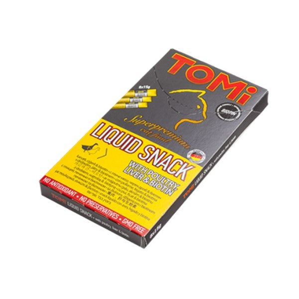 טומי חטיף נוזלי לחתולים עם עוף וכבד 120 גרם