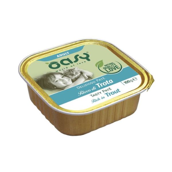 אואסי Oasy מעדן לחתולים 100 גרם - דג פורל